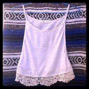 White Embroidered Crop Top